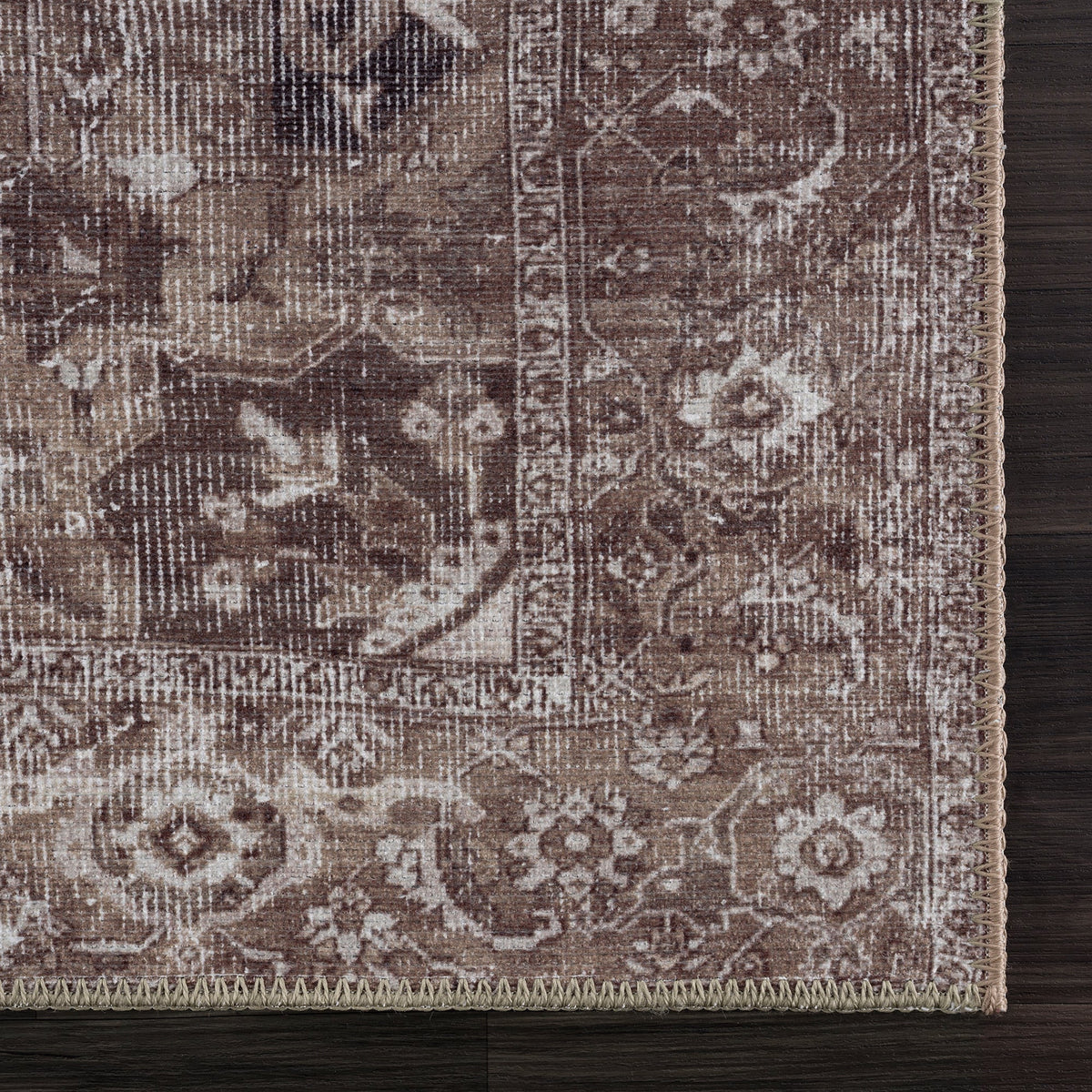 Ionia IO-08 Traditional Washable Rug | BROWN/BLACK | Non-Slip