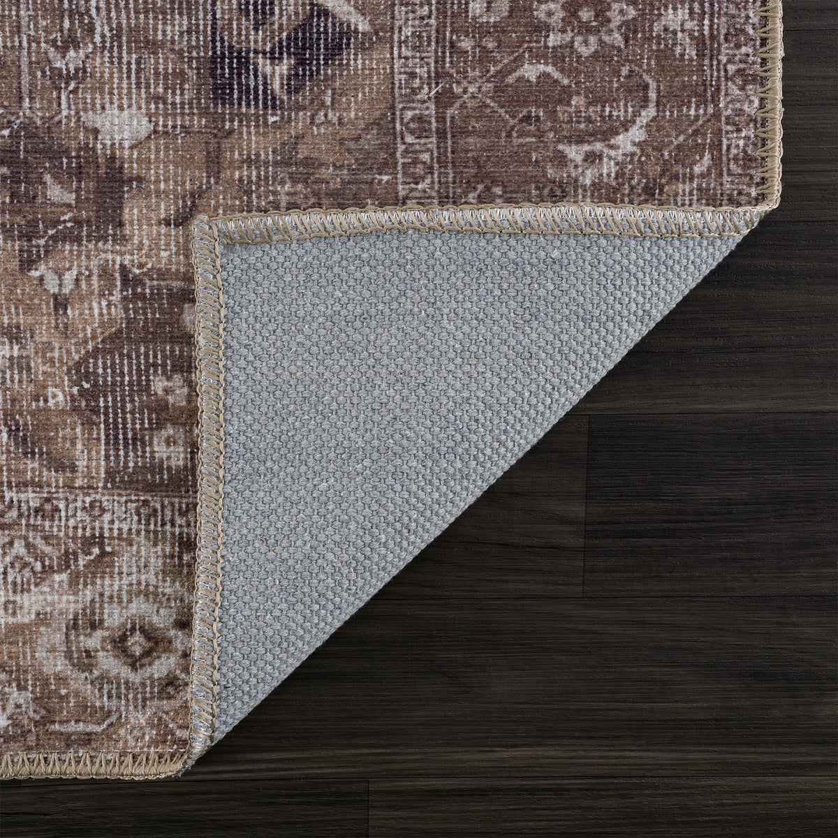 Ionia IO-08 Traditional Washable Rug | BROWN/BLACK | Non-Slip