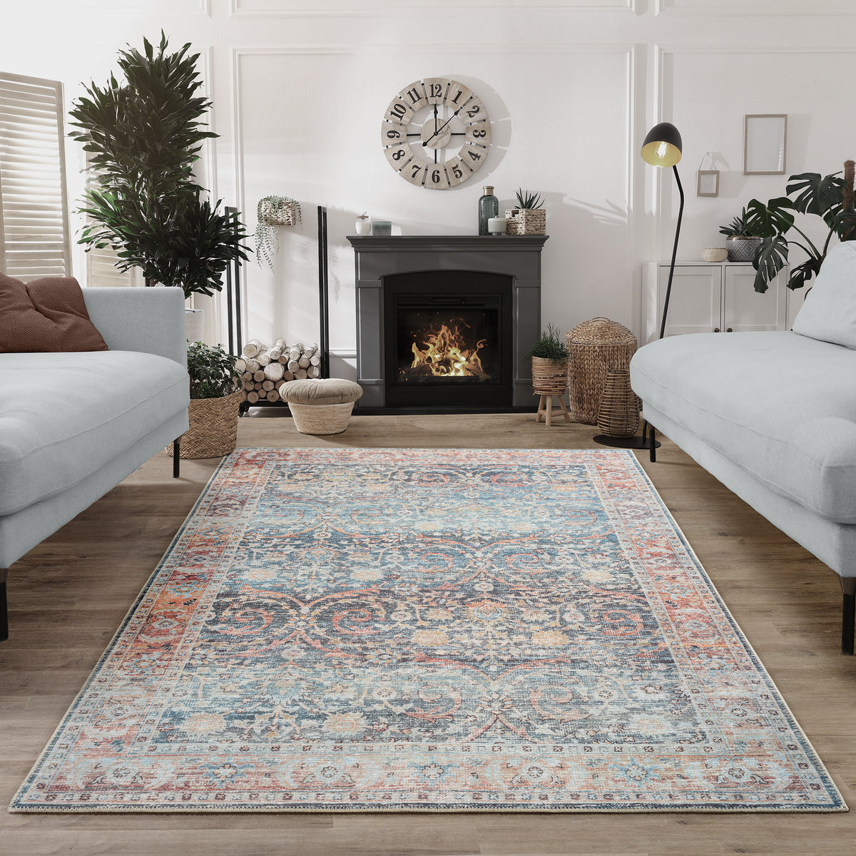 Caria CR-02 Traditional Washable Rug | Non-Slip
