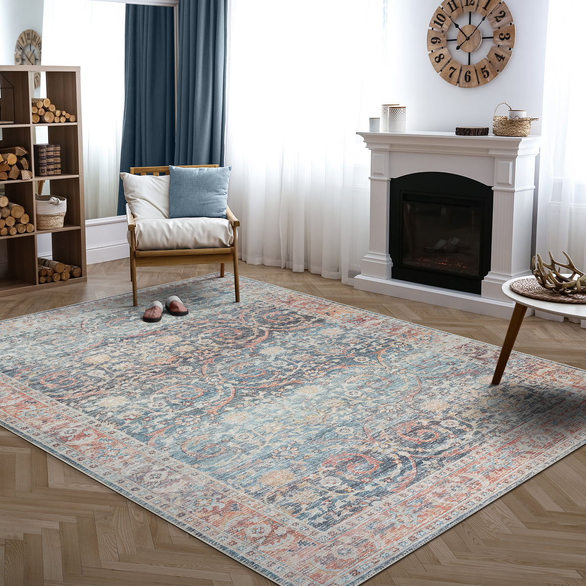 Caria CR-02 Traditional Washable Rug | Non-Slip