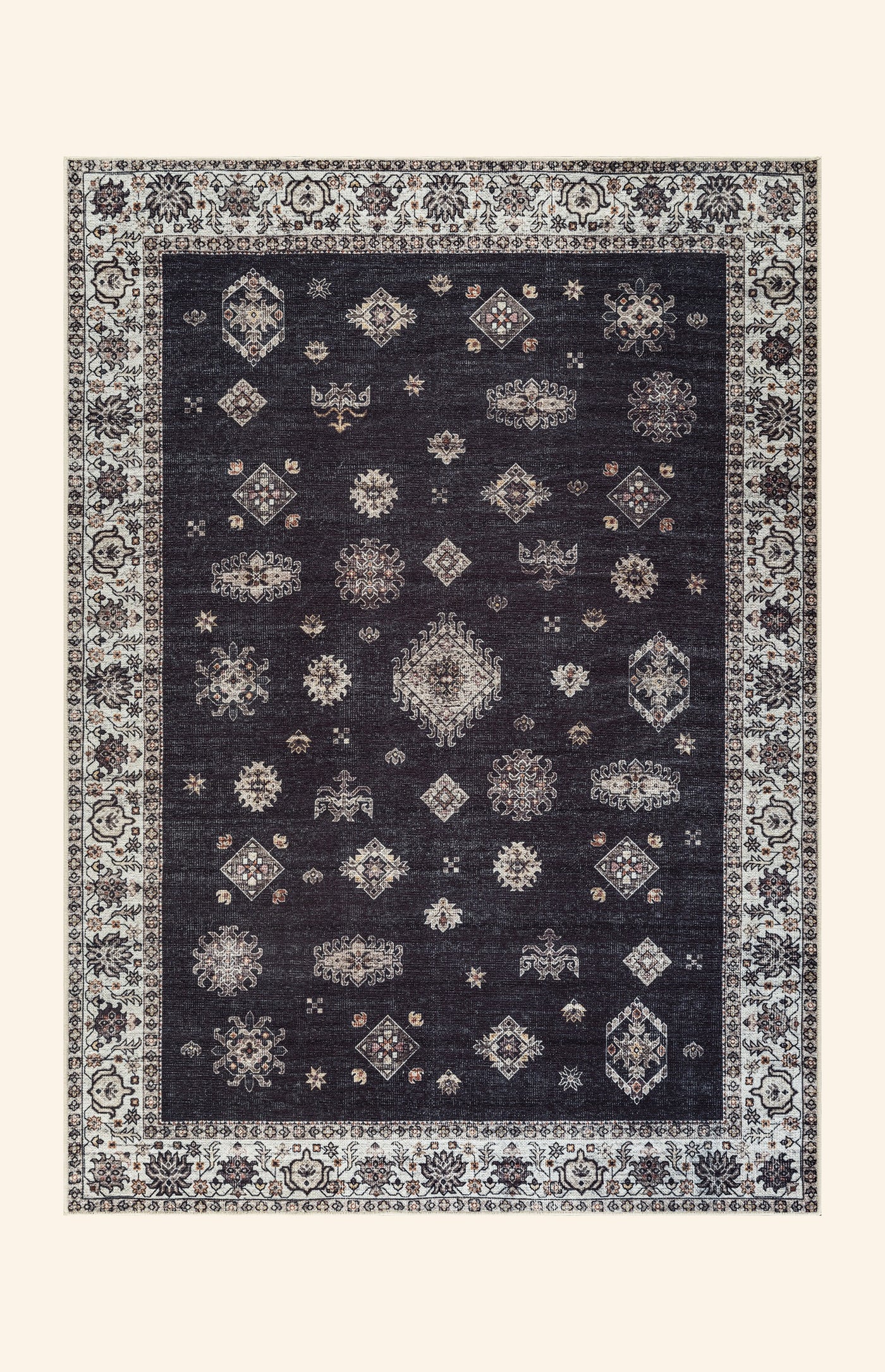 Midnight - Black & Ivory Rug