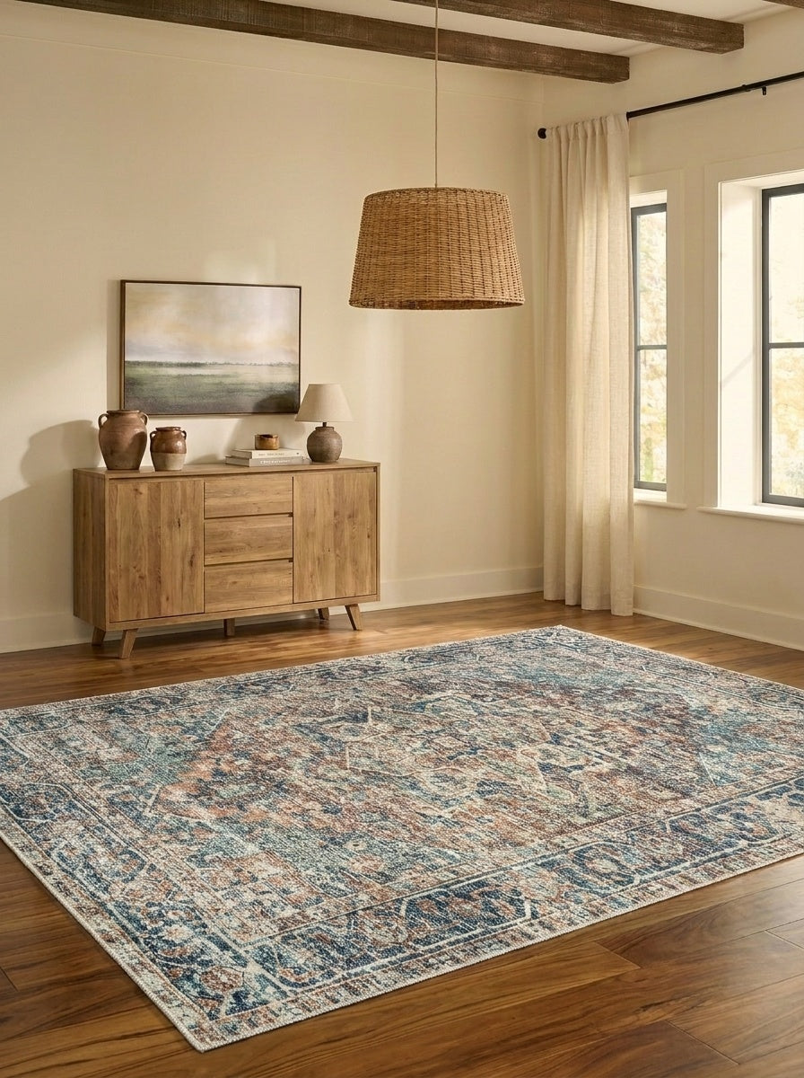 Vera - Teal & Tangerine Rug