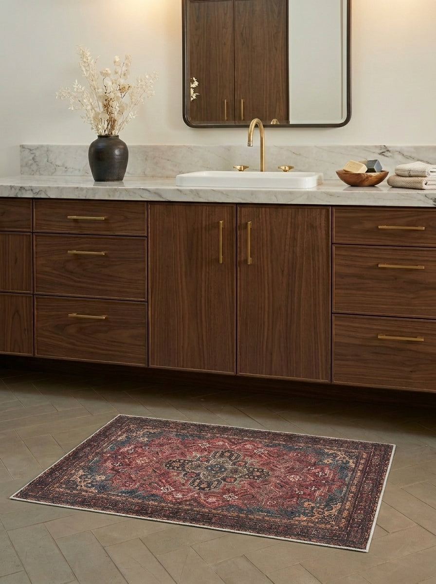 Crimson - Ruby & Teal Rug