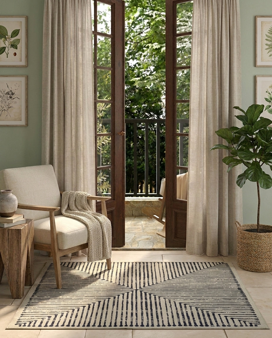 Hampton - Black & Ivory Rug