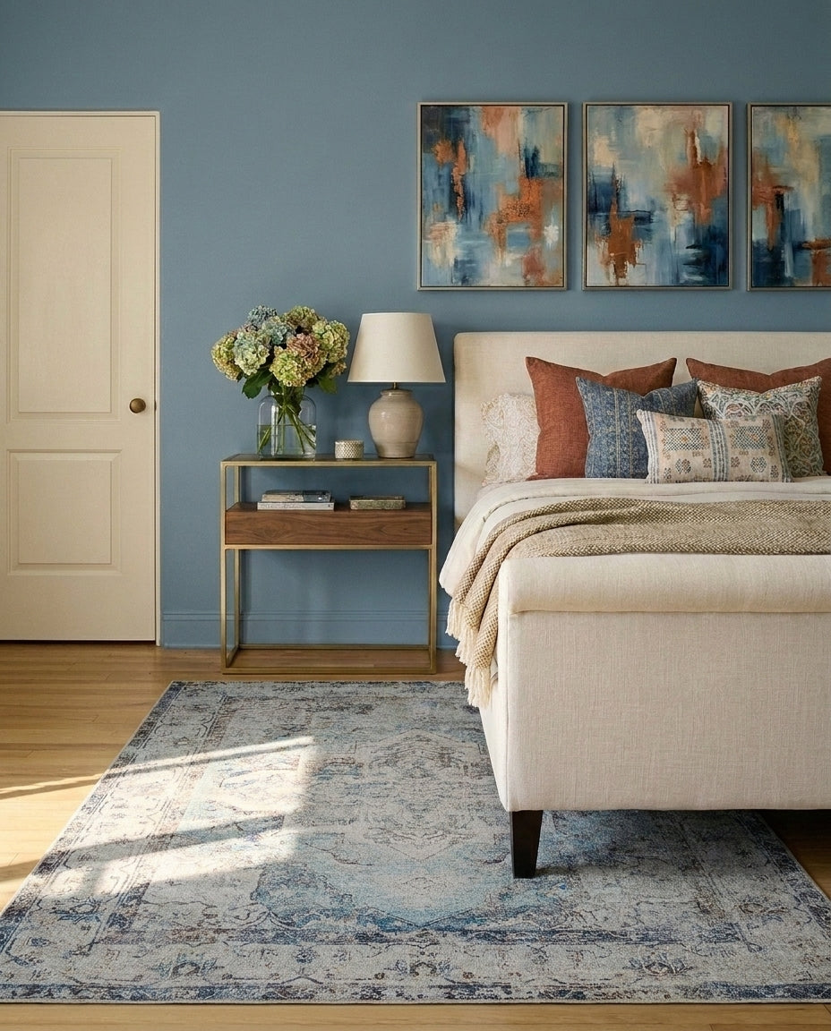 Pearl - Ivory & Soft Blue Rug