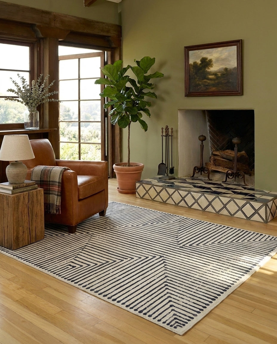Hampton - Black & Ivory Rug