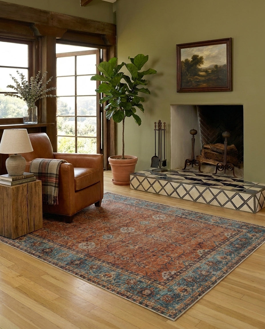 Aurora - Sunset Teal Rug