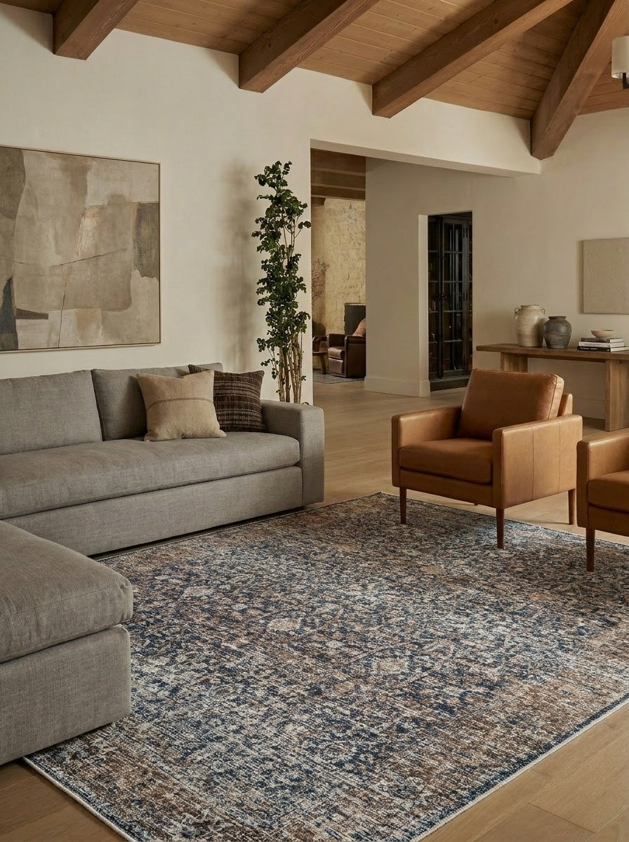 Hudson - Indigo & Camel Rug