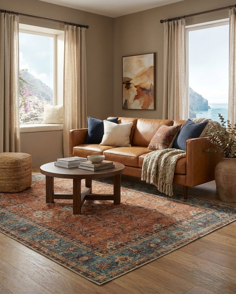 Aurora - Sunset Teal Rug