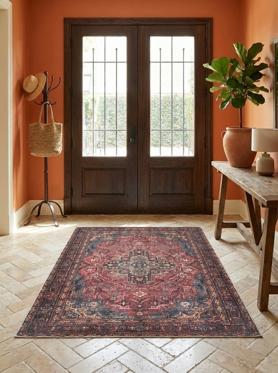 Crimson - Ruby & Teal Rug