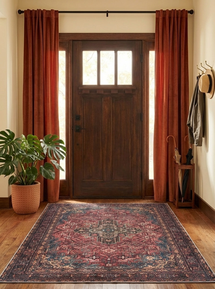 Crimson - Ruby & Teal Rug