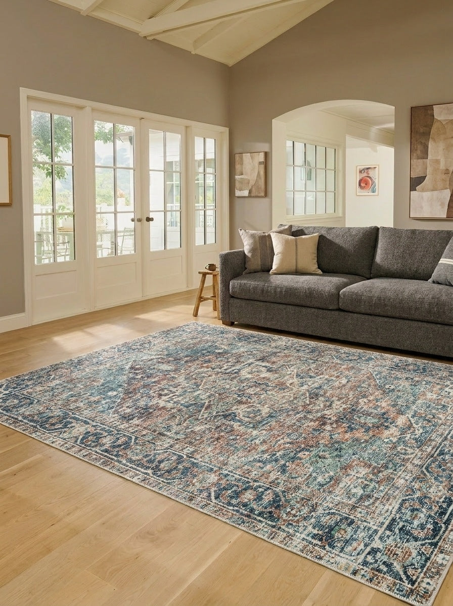 Vera - Teal & Tangerine Rug