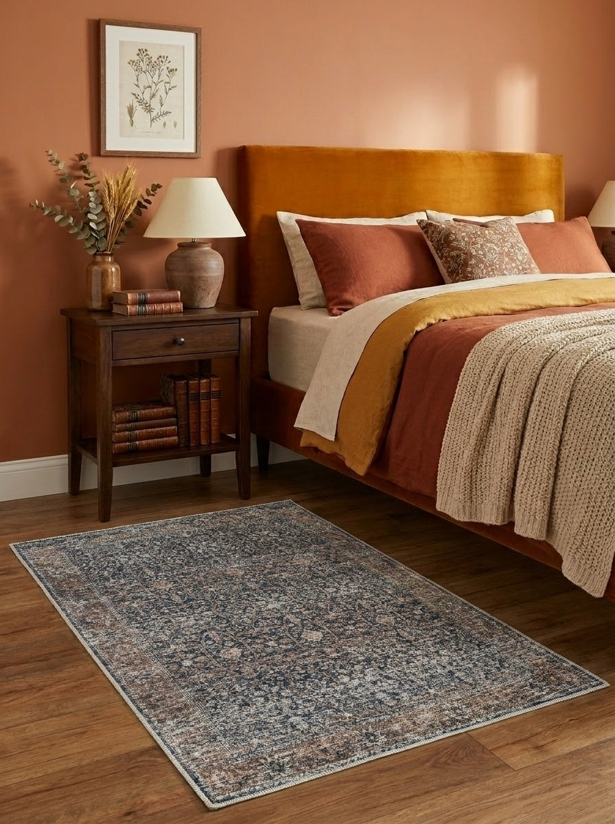 Hudson - Indigo & Camel Rug