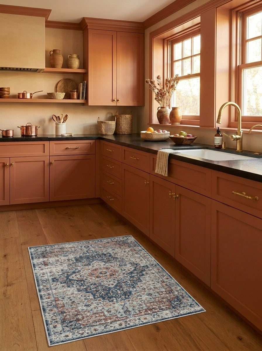 Cyprus - Teal & Terracotta Rug