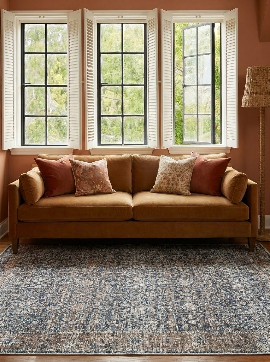 Hudson - Indigo & Camel Rug