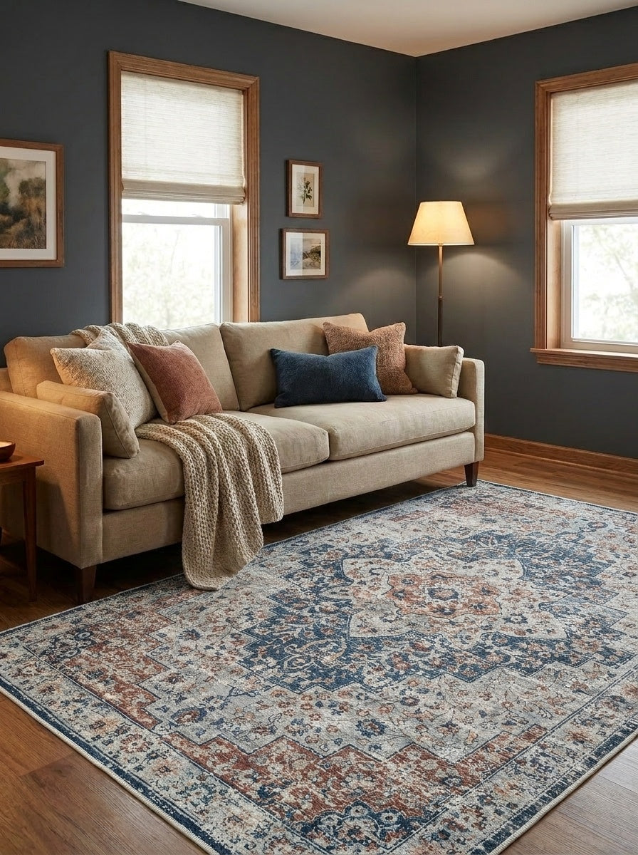 Cyprus - Teal & Terracotta Rug