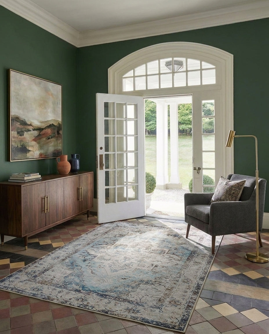 Pearl - Ivory & Soft Blue Rug