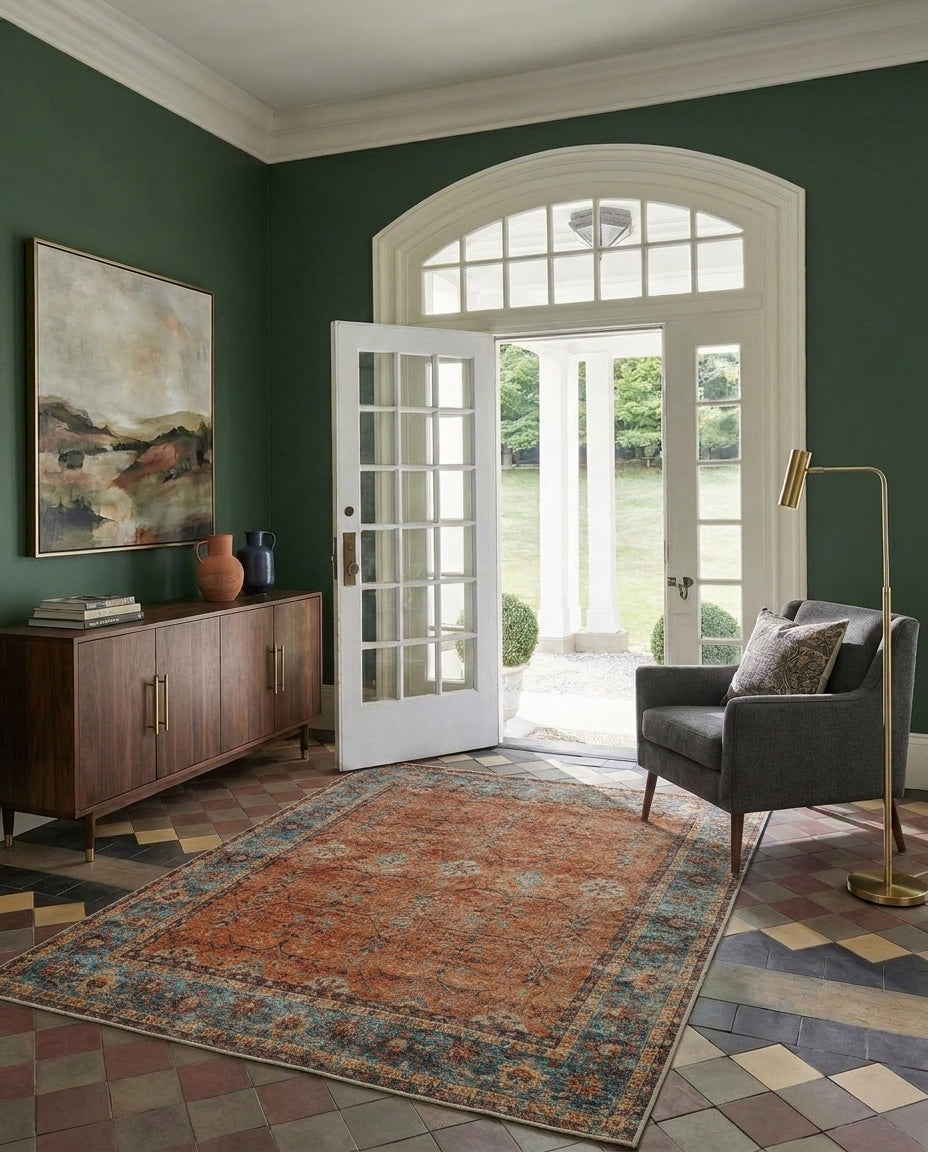 Aurora - Sunset Teal Rug