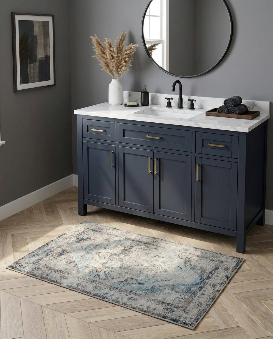 Pearl - Ivory & Soft Blue Rug