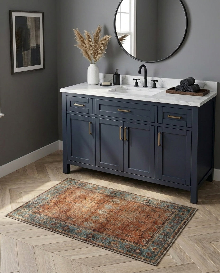 Aurora - Sunset Teal Rug