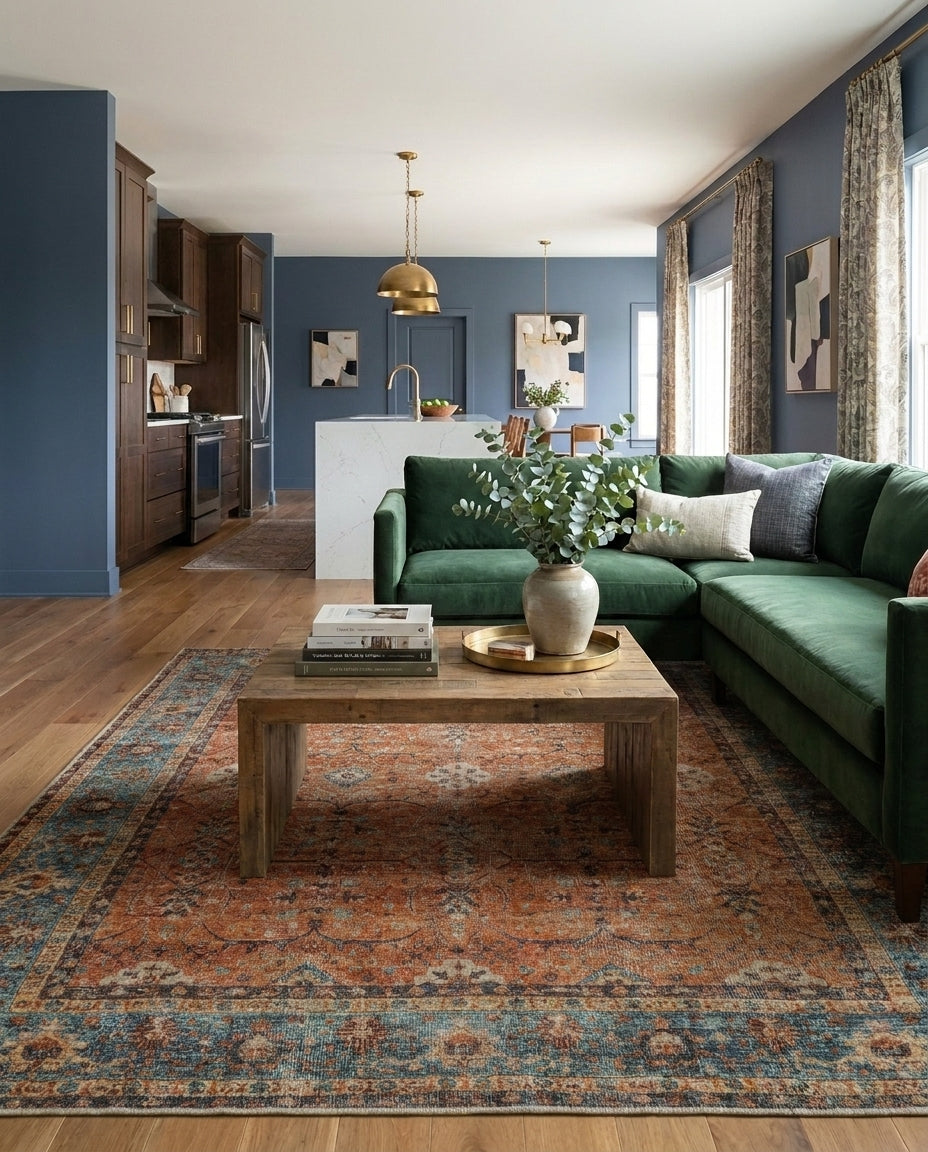 Aurora - Sunset Teal Rug