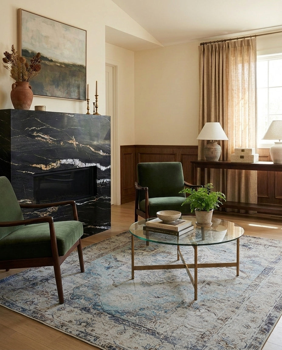 Pearl - Ivory & Soft Blue Rug