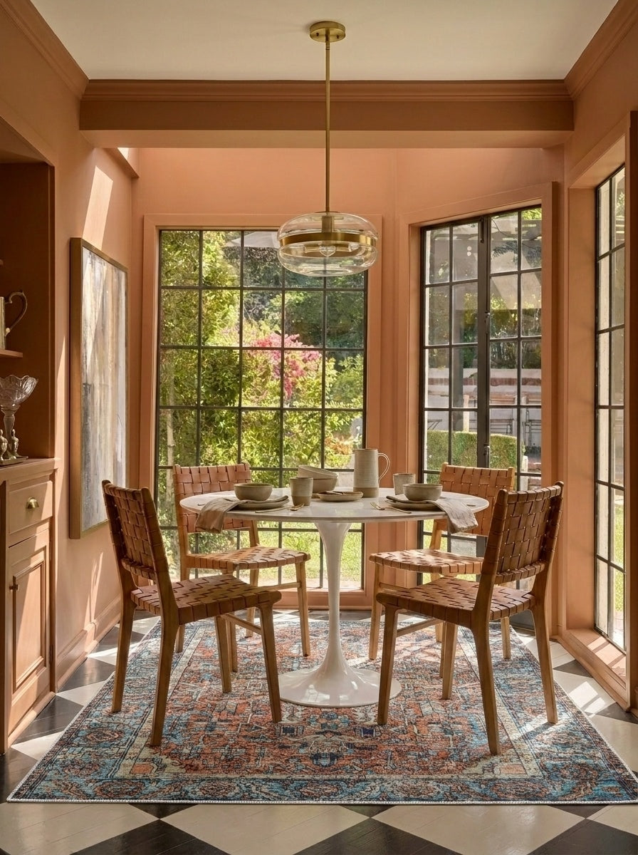 June - Terracotta & Blue Rug