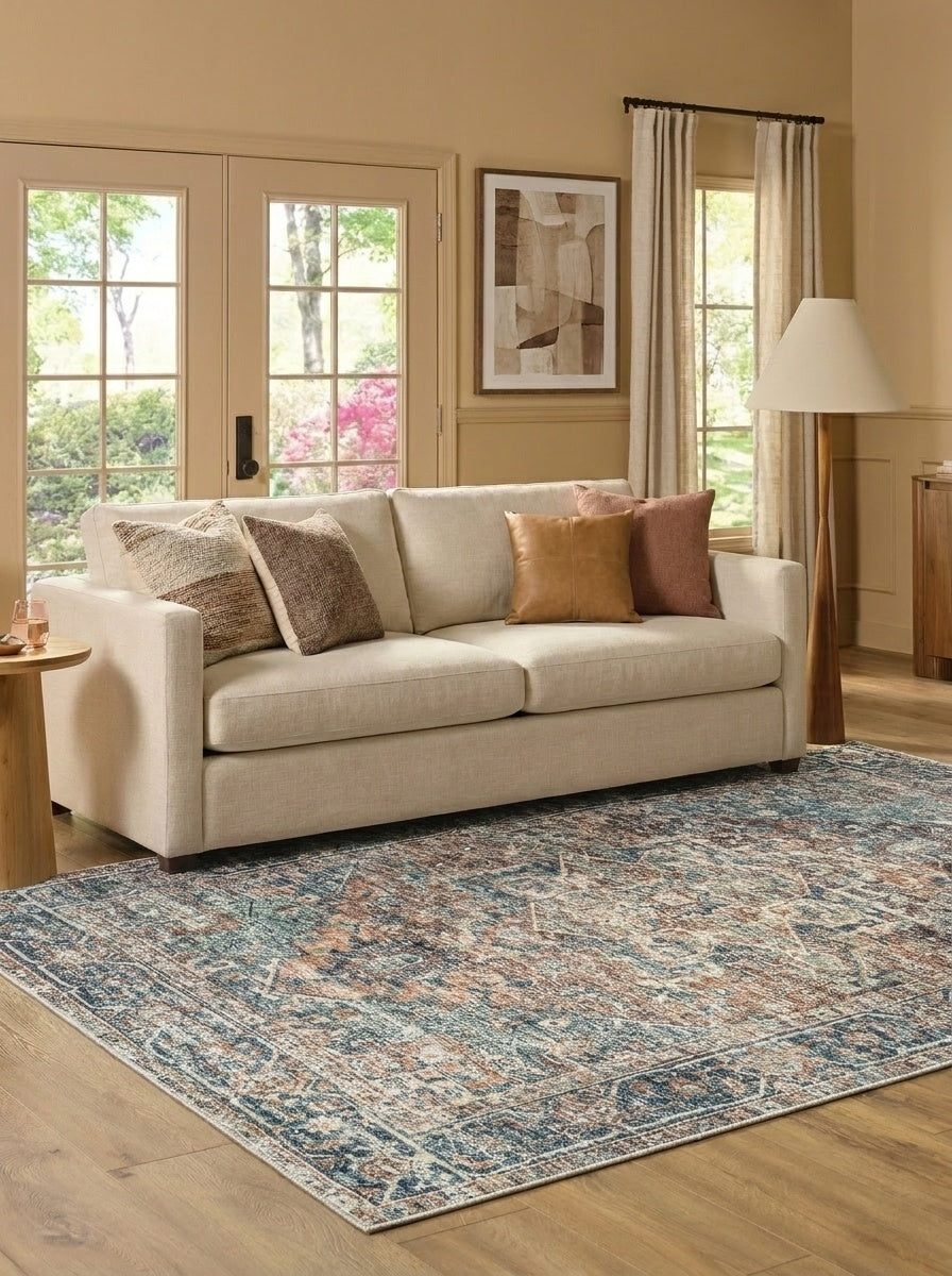 Vera - Teal & Tangerine Rug