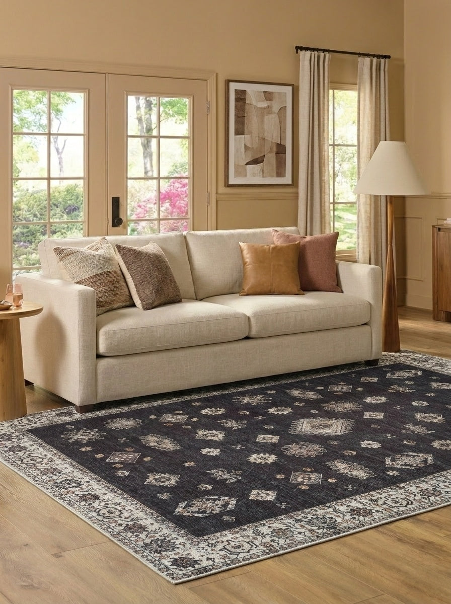 Midnight - Black & Ivory Rug