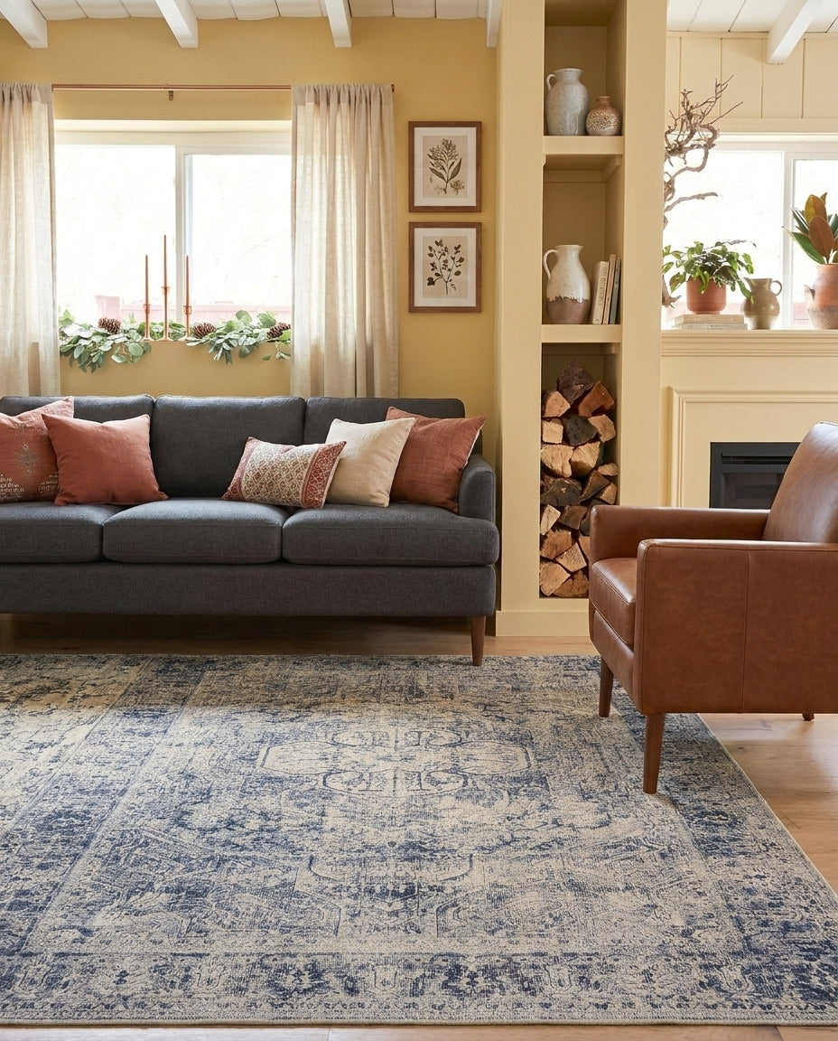 Aegean - Denim & Ivory Rug
