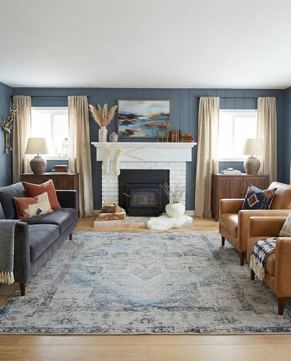 Pearl - Ivory & Soft Blue Rug