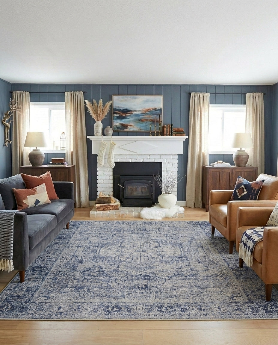 Aegean - Denim & Ivory Rug