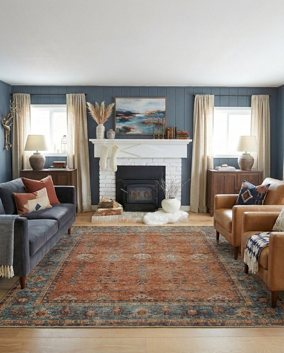 Aurora - Sunset Teal Rug