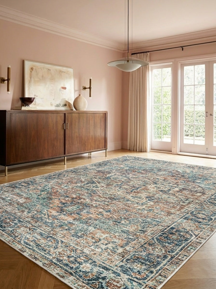 Vera - Teal & Tangerine Rug