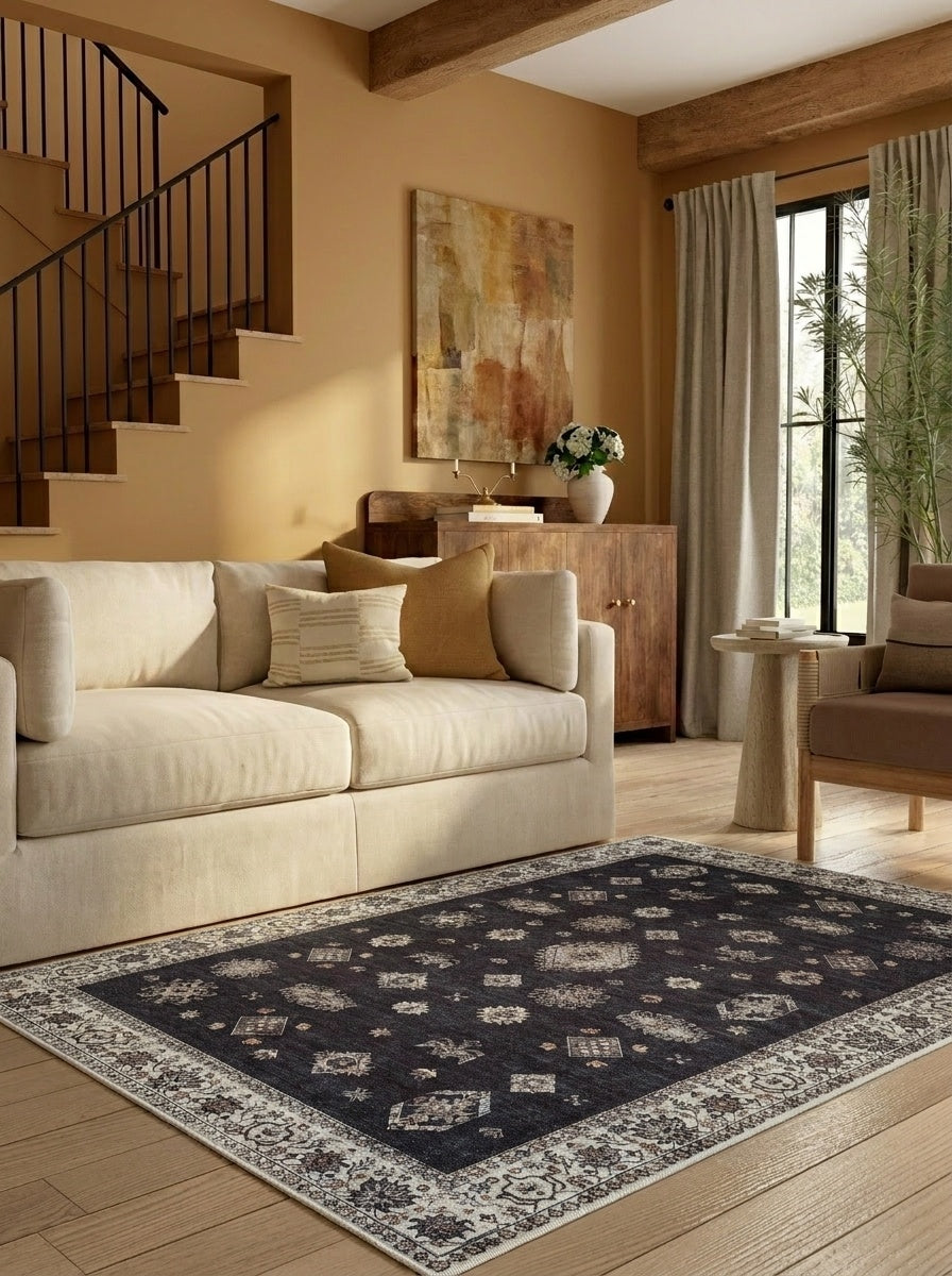 Midnight - Black & Ivory Rug