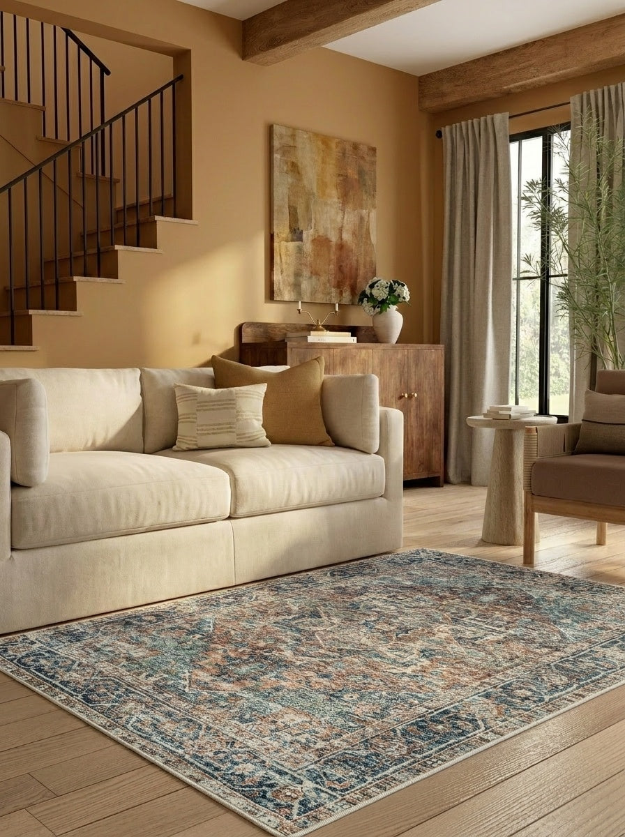 Vera - Teal & Tangerine Rug