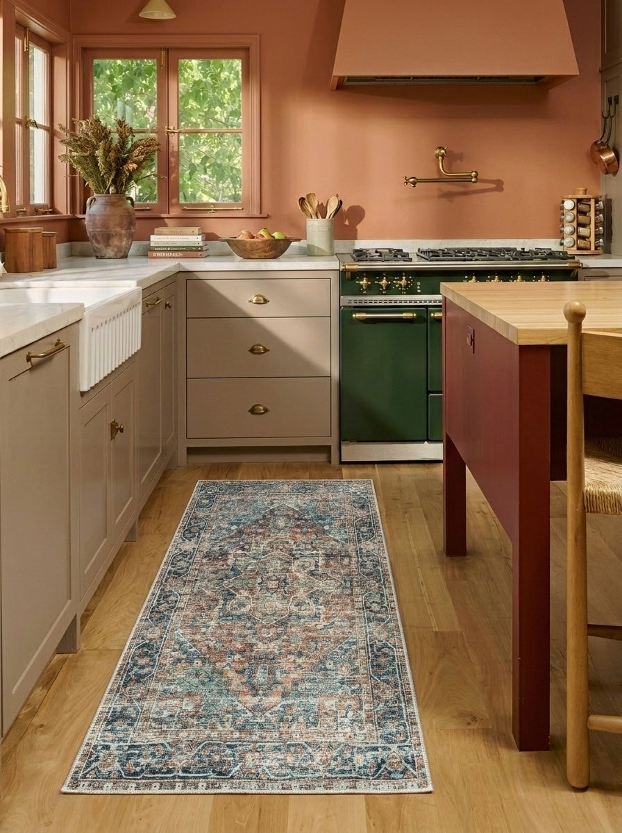Vera - Teal & Tangerine Rug