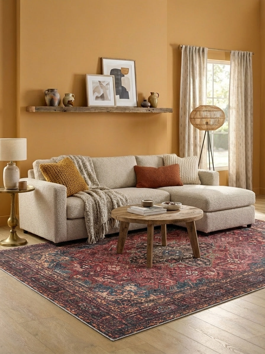 Crimson - Ruby & Teal Rug