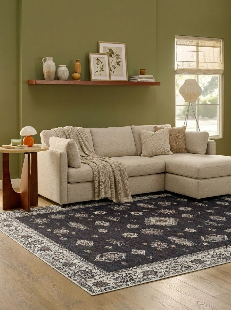 Midnight - Black & Ivory Rug