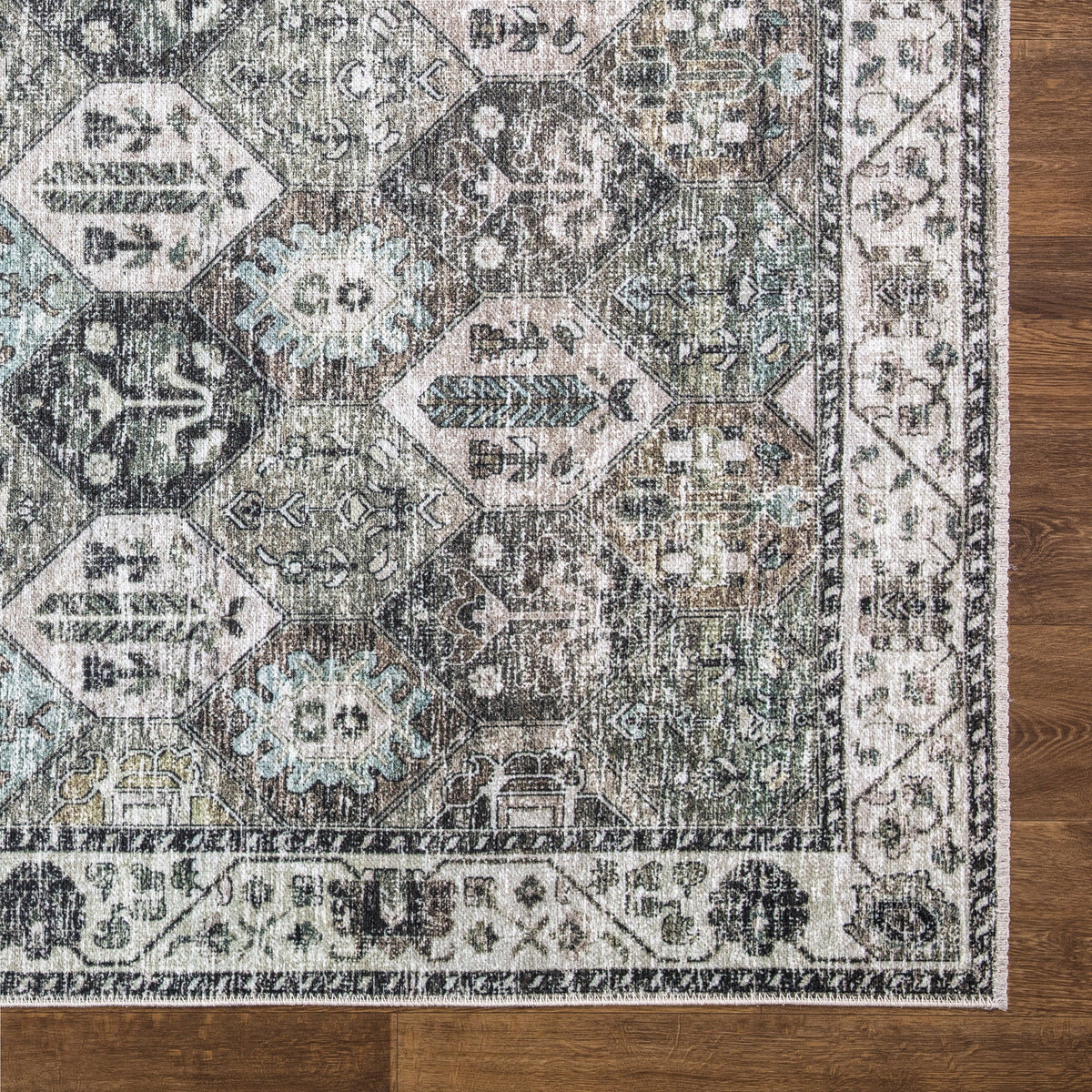 Caria CR-16 Traditional Washable Rug | Non-Slip