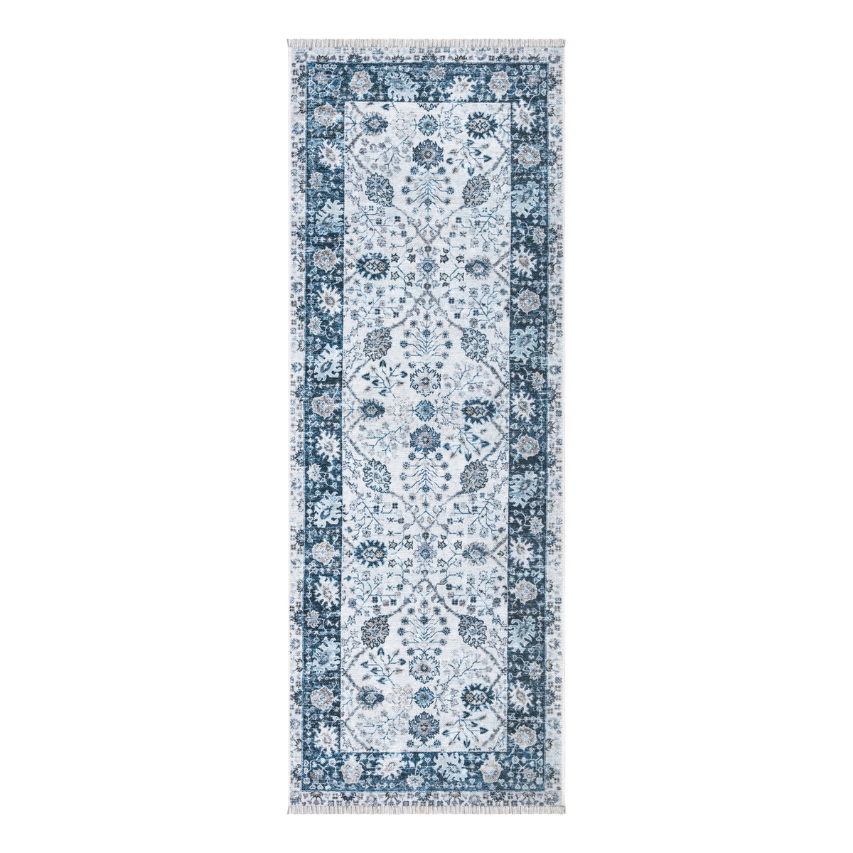 Caria CR-38 Traditional Bordered Blue Rug