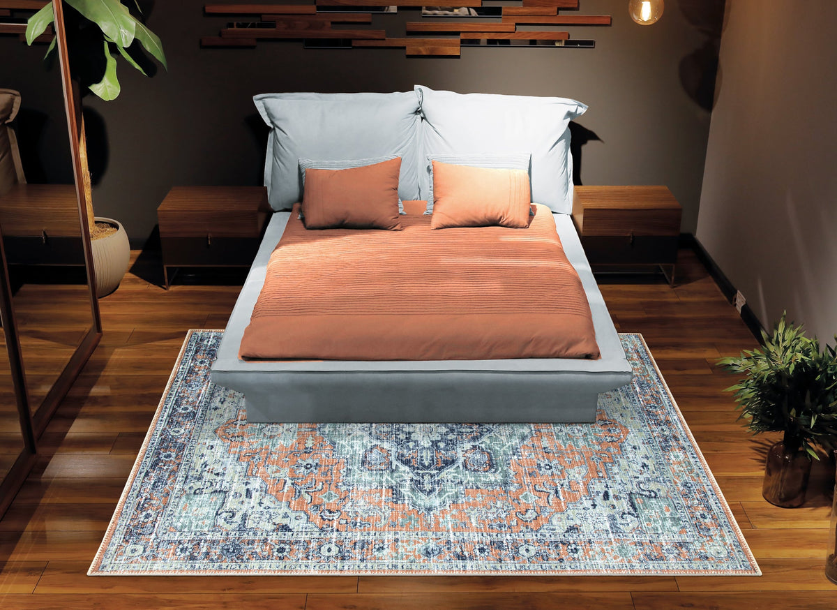 Ionia IO-12 Traditional Washable Rug | Non-Slip