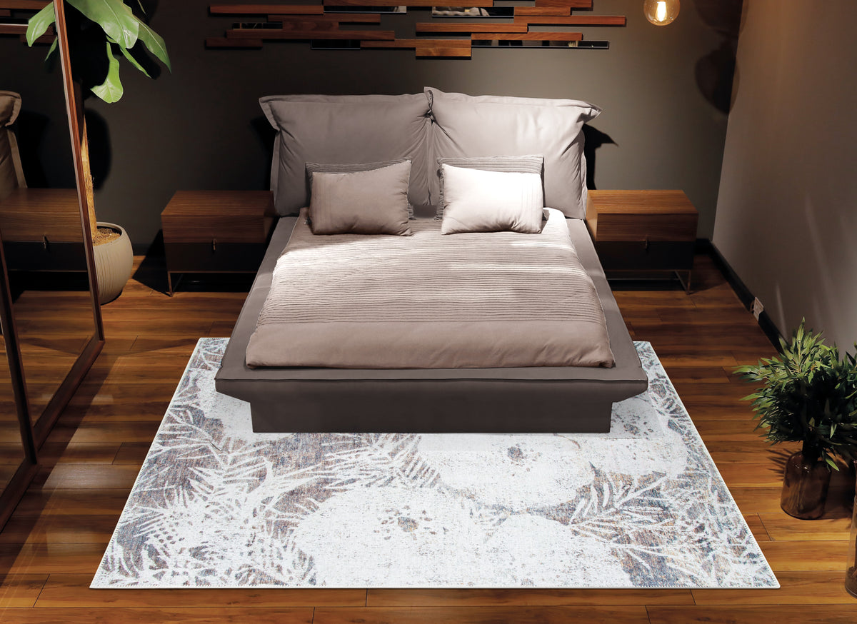 Ionia IO-33 Modern Floral Washable Rug | Non-Slip