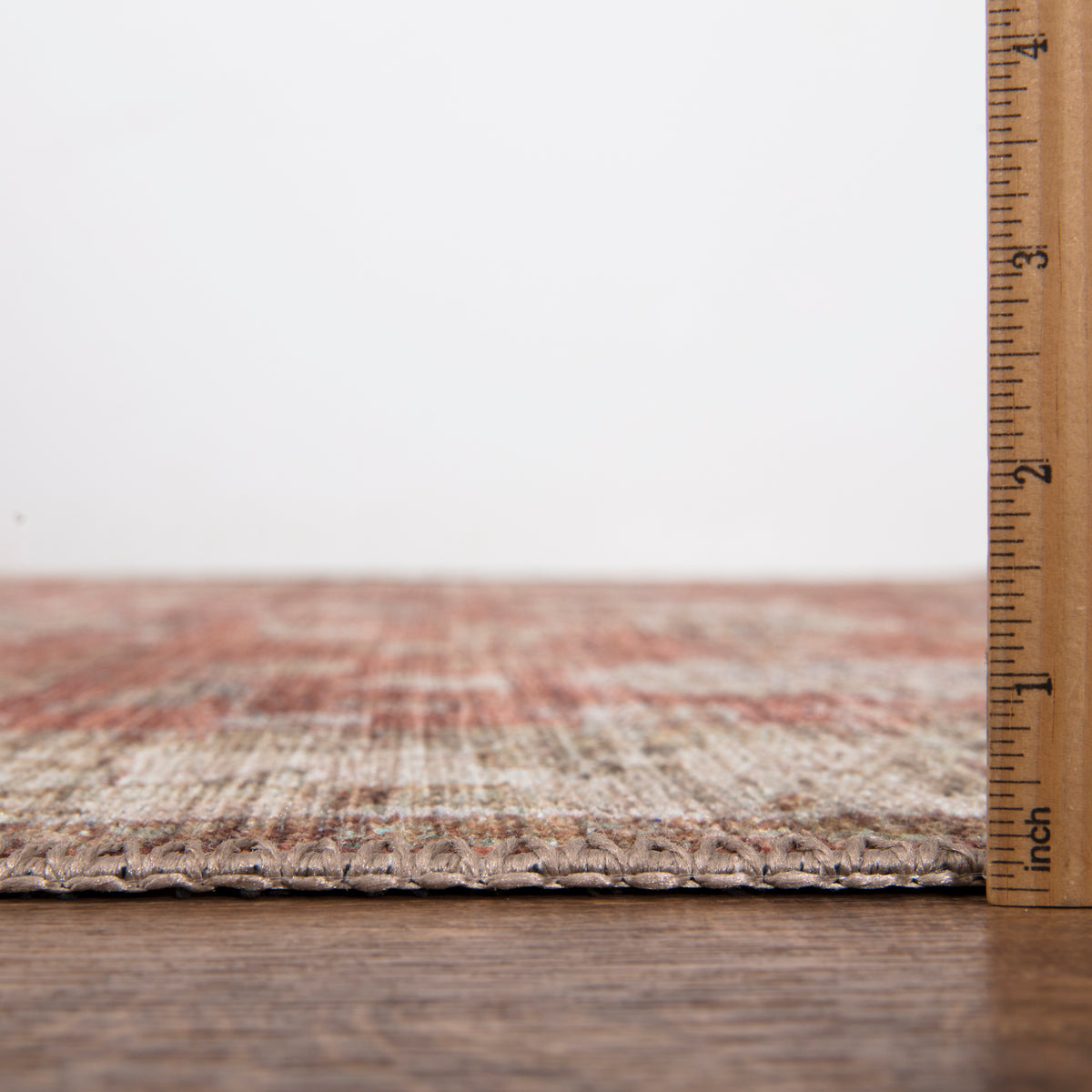 Ionia IO-46 Washable Non-Slip Traditional Bordered Orange/Beige Area Rug