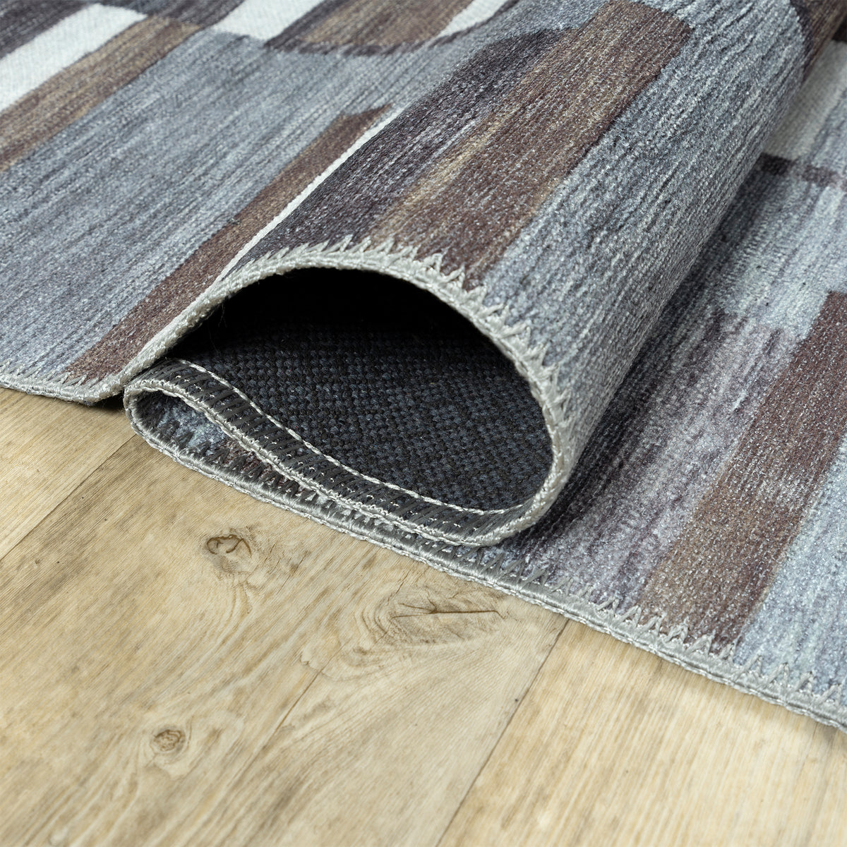 Ionia IO-55 Striped Blue and Brown Rug