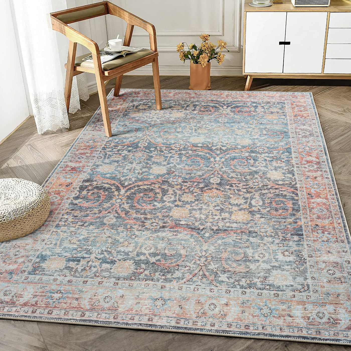 Caria CR-02 Traditional Washable Rug | Non-Slip