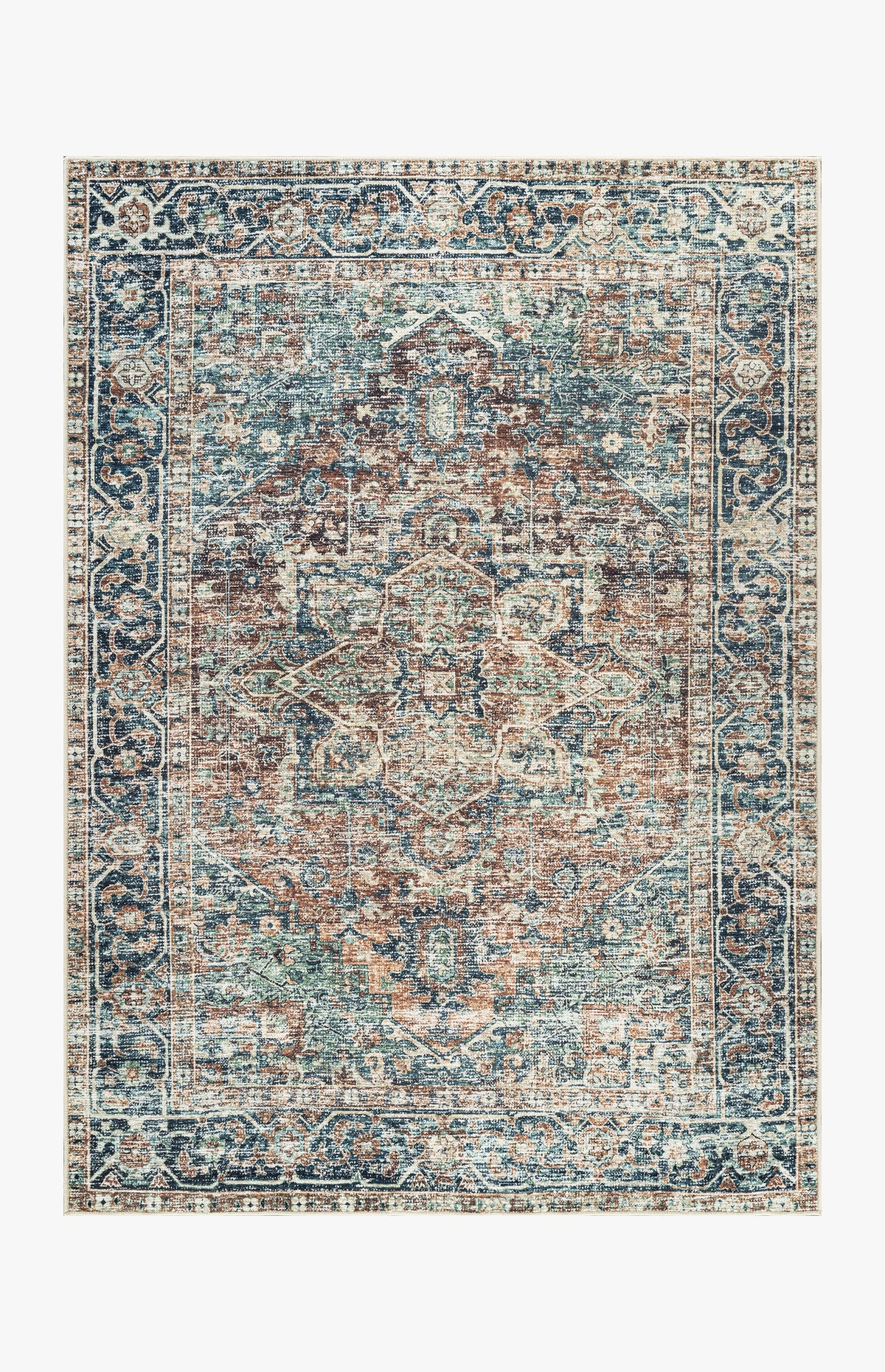 Vera - Teal & Tangerine Rug