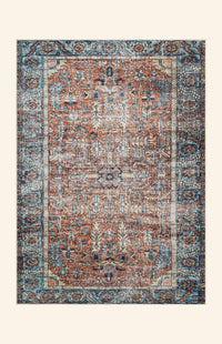 June - Terracotta & Blue Rug