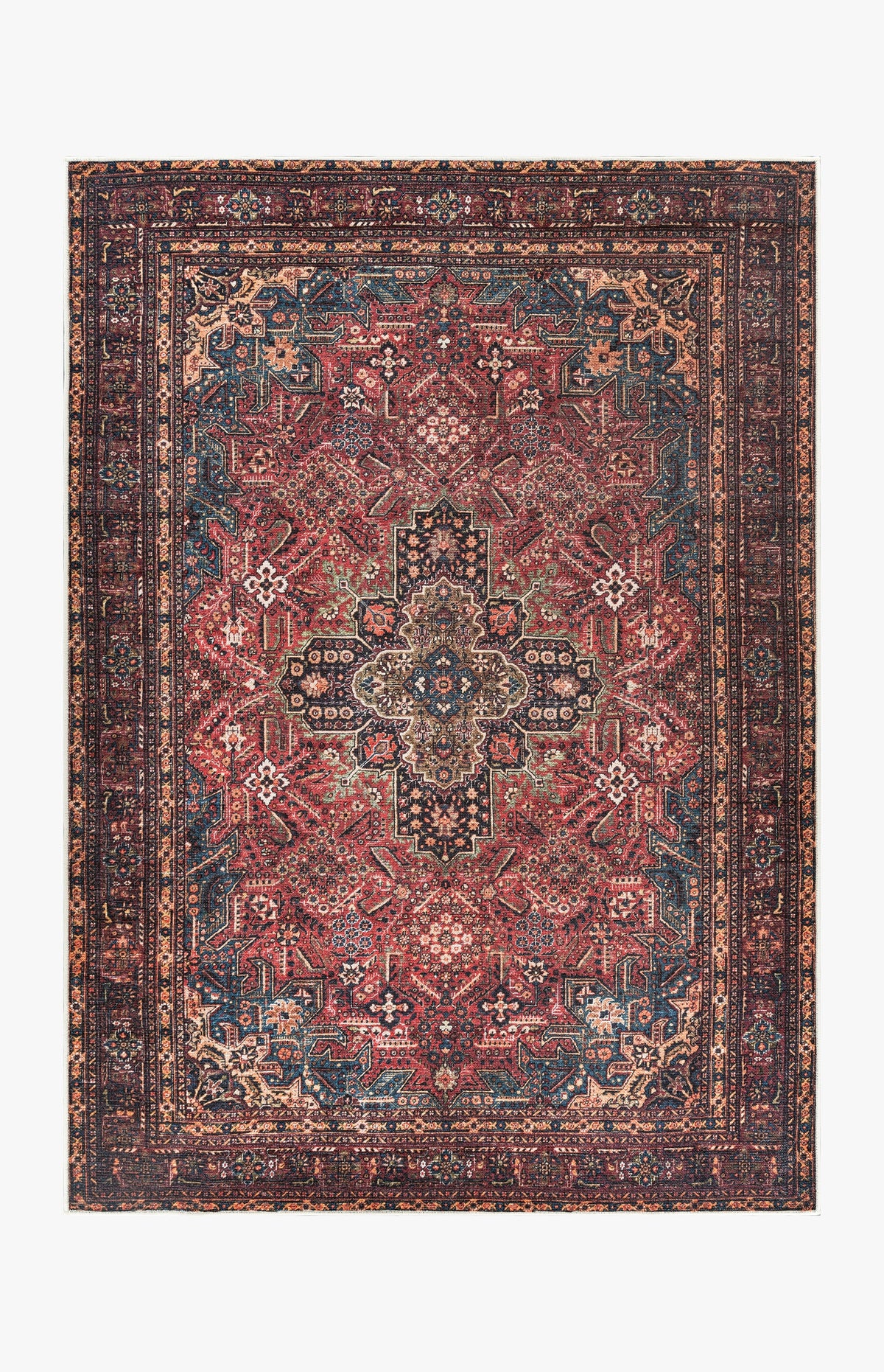 Crimson - Ruby & Teal Rug