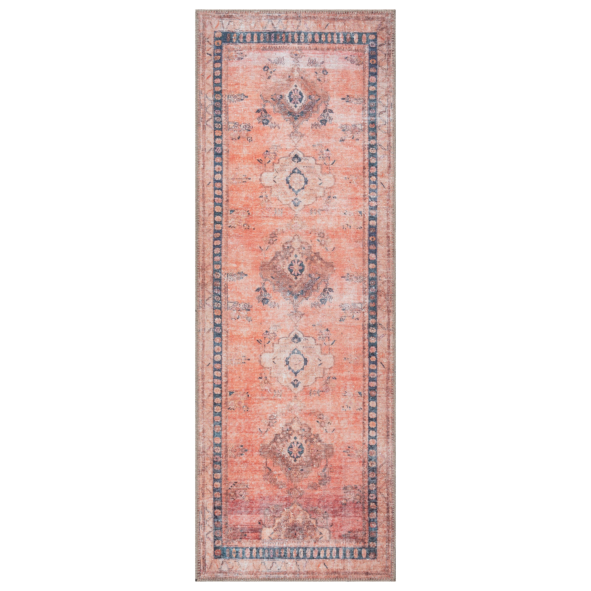 Traditional Bordered Peach Rug – Bloom Rugs